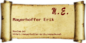 Mayerhoffer Erik névjegykártya