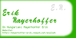 erik mayerhoffer business card